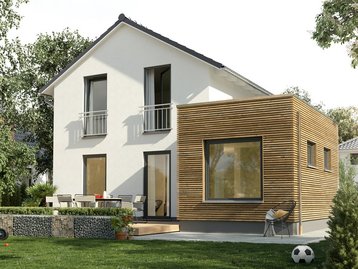 Einfamilienhaus-Aura-125-Kubus-Holz-Gartenansicht